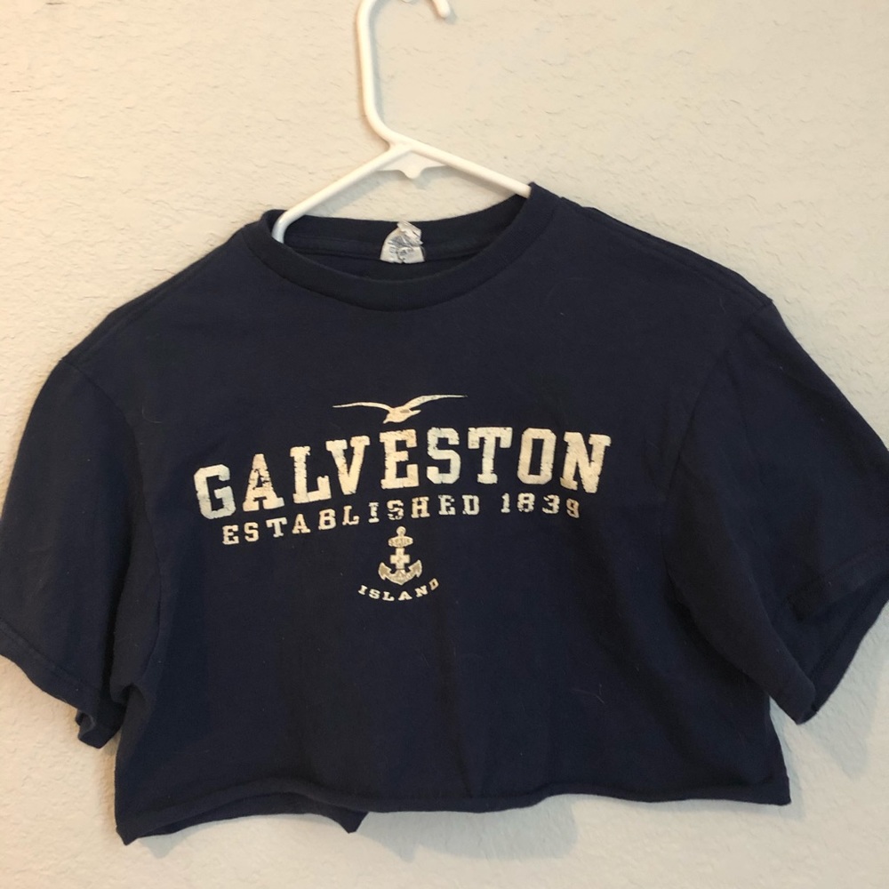 galveston beach crop top tshirt